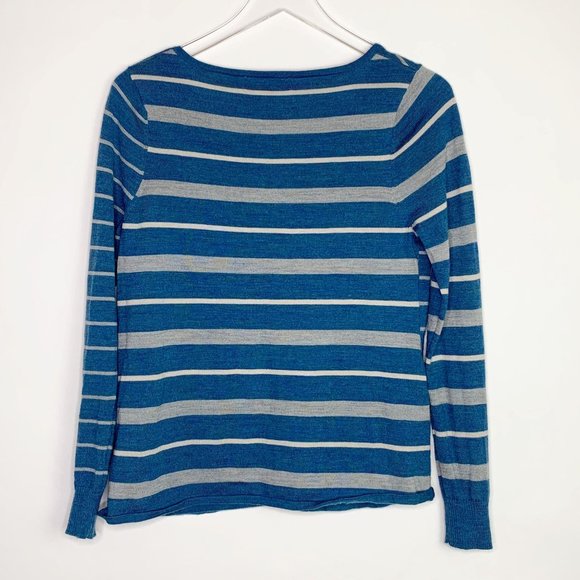 Smartwool Everyday Striped Sweater Sz S Blue - Picture 2 of 8